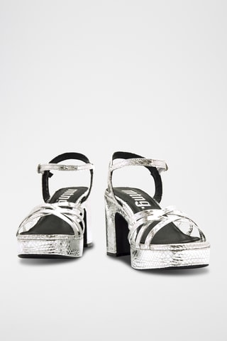 Sandalen met Hak Britt - Zilverkleurig