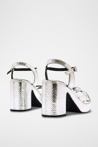 Sandalen met Hak Britt - Zilverkleurig