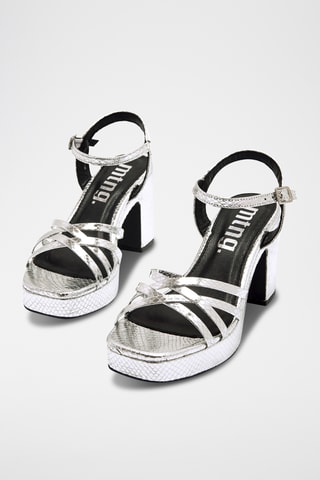 Sandalen met Hak Britt - Zilverkleurig