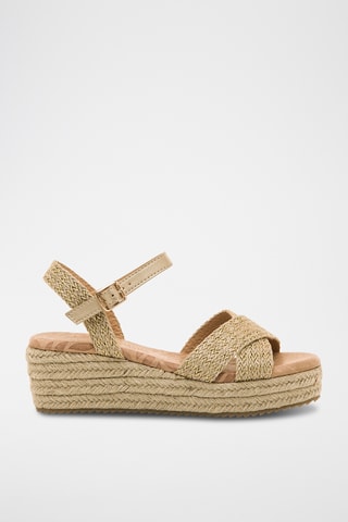 Sandalen met Sleehak Lita - Beige