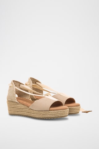 Sandalen met Sleehak Lita - Beige