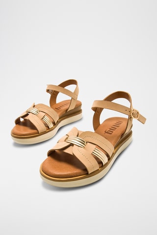 Leren Platform Sandalen Daniella - Bruin