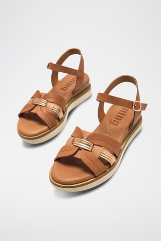 Leren Platform Sandalen Daniella - Bruin
