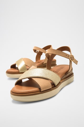 Leren Platform Sandalen Daniela - Bruin