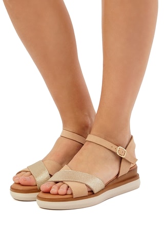Leren Platform Sandalen Daniela - Bruin