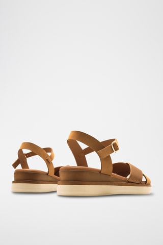 Leren Platform Sandalen Daniela - Bruin