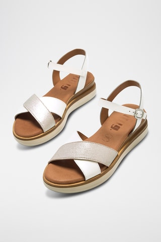 Leren Platform Sandalen Daniela - Wit