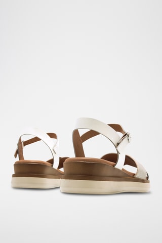 Leren Platform Sandalen Daniela - Wit