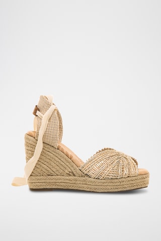 Sandalen met Sleehak Cake - Ecru