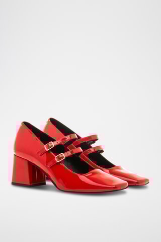 Gelakte Mary Janes met Hak Rosalie - Rood