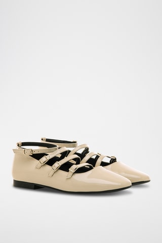 Gelakte Mary Janes Camille - Beige