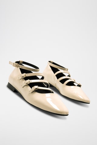 Gelakte Mary Janes Camille - Beige