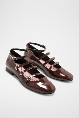 Gelakte Mary Janes Camille - Bordeauxrood