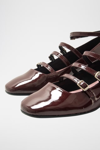 Gelakte Mary Janes Camille - Bordeauxrood