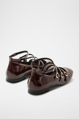 Gelakte Mary Janes Camille - Bordeauxrood