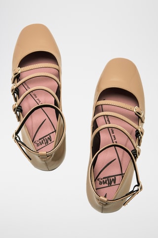 Gelakte Mary Janes Camille - Beige