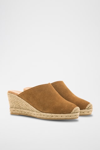 Nubuck Clogs met Sleehak Austen - Bruin
