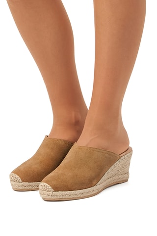 Nubuck Clogs met Sleehak Austen - Bruin