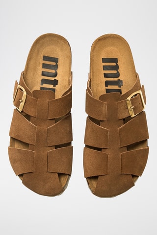 Ciabatte in pelle scamosciata Liliane - Marrone