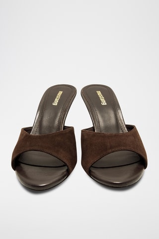 Nubuck Muiltjes met Hak Marta - Bruin