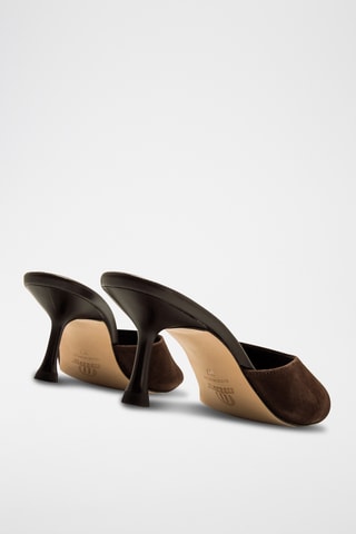 Nubuck Muiltjes met Hak Marta - Bruin