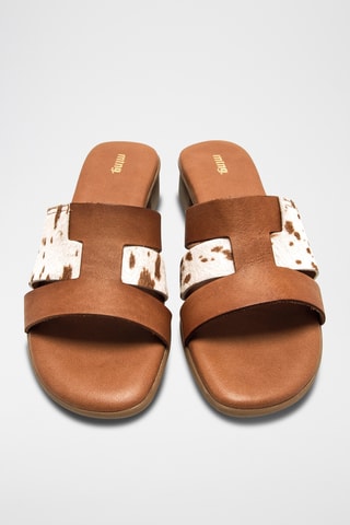 Leren Muiltjes met Hak Ines - Bruin