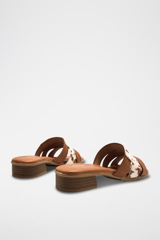 Leren Muiltjes met Hak Ines - Bruin