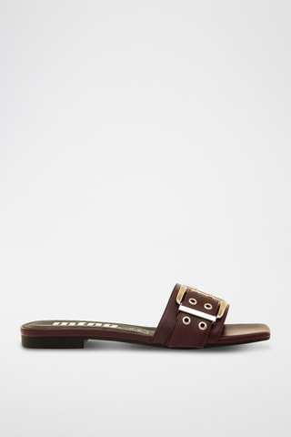 Leren Muiltjes Necane - Bordeauxrood