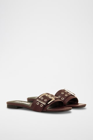 Leren Muiltjes Necane - Bordeauxrood