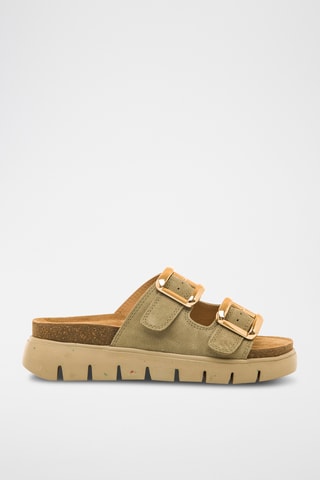 Nubuck Muiltjes Lion - Olijfgroen