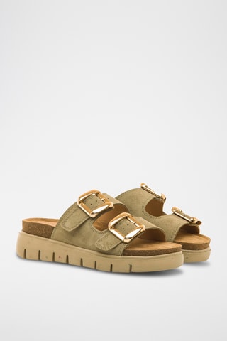 Nubuck Muiltjes Lion - Olijfgroen