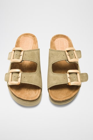 Nubuck Muiltjes Lion - Olijfgroen