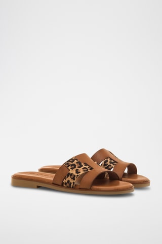 Ciabatte in pelle Alysa - cammello