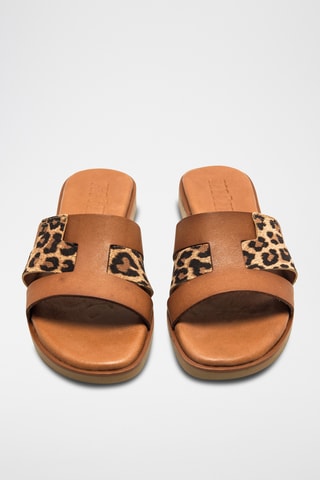 Ciabatte in pelle Alysa - cammello