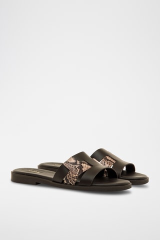 Ciabatte in pelle Alysa - Marrone e taupe