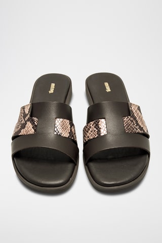 Ciabatte in pelle Alysa - Marrone e taupe