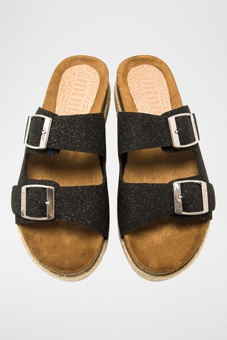 Platform Muiltjes Perla - Zwart