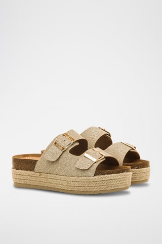 Platform Muiltjes Perla - Goudkleurig