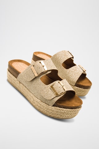 Platform Muiltjes Perla - Goudkleurig