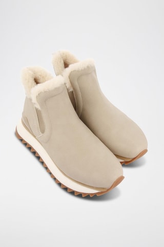 Gevoerde Platform Chelsea Boots - Taupe - Gioseppo