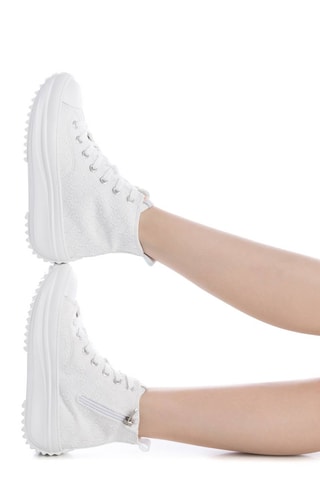 Hoge Platform Sneakers - Wit