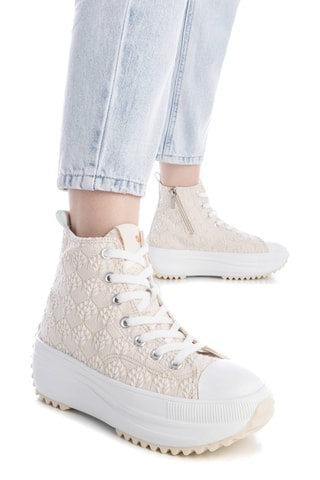 Hoge Platform Sneakers - Beige