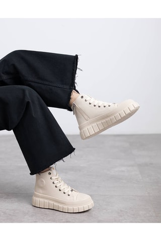 Hoge Platform Sneakers - Beige