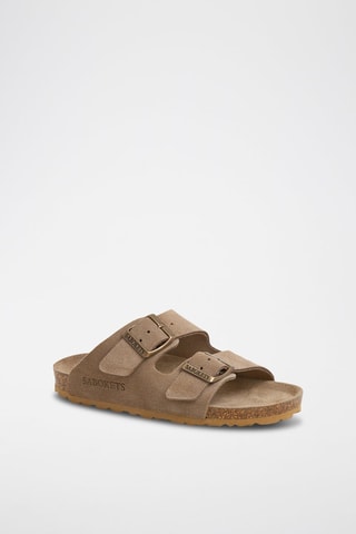 Mules en nubuck - Marron