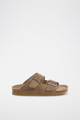 Mules en nubuck - Marron