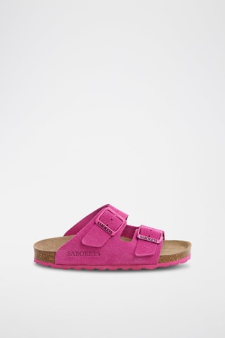 Mules en nubuck - Fuchsia