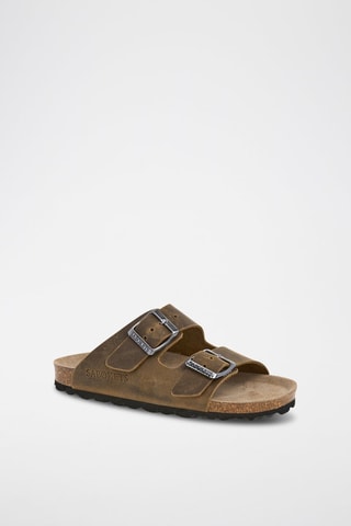 Mules en cuir - Kaki