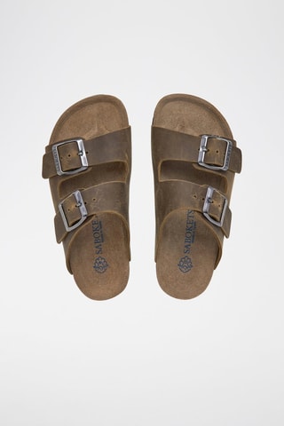 Mules en cuir - Kaki