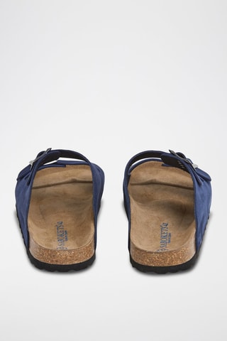 Mules en nubuck - Bleu marine