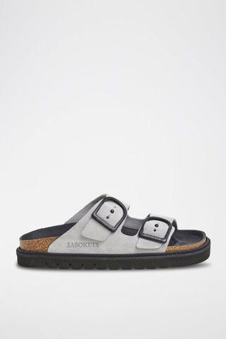 Mules en nubuck - Gris